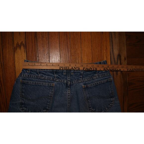 VINTAGE 90s Lee SZ 16 Med (30Wx29L) Vintage Tapered Mom High Rise Blue Jeans USA - Picture 10 of 12